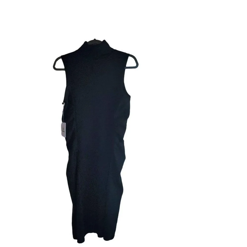 Calvin Klein Womens Dress Black L Stretch Turtleneck Sweater New